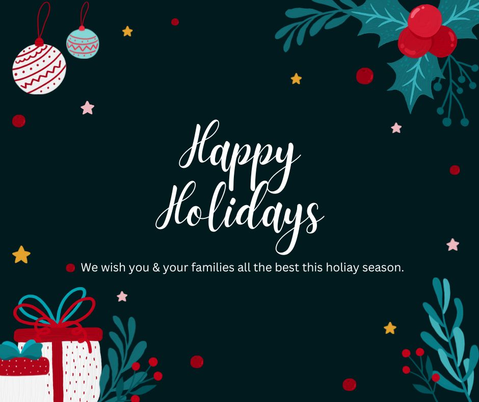 Black Green Red Happy Holidays